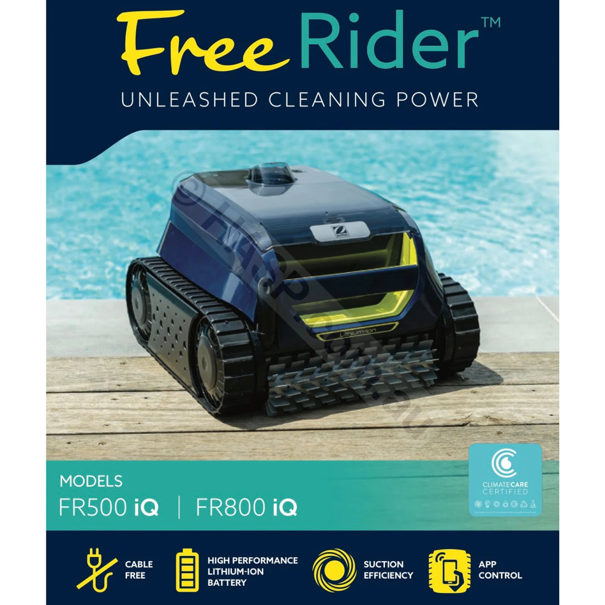Zodiac Freerider FR500 iQ cordless robotic pool cleaner - pools up to 10 x 5m - view 2