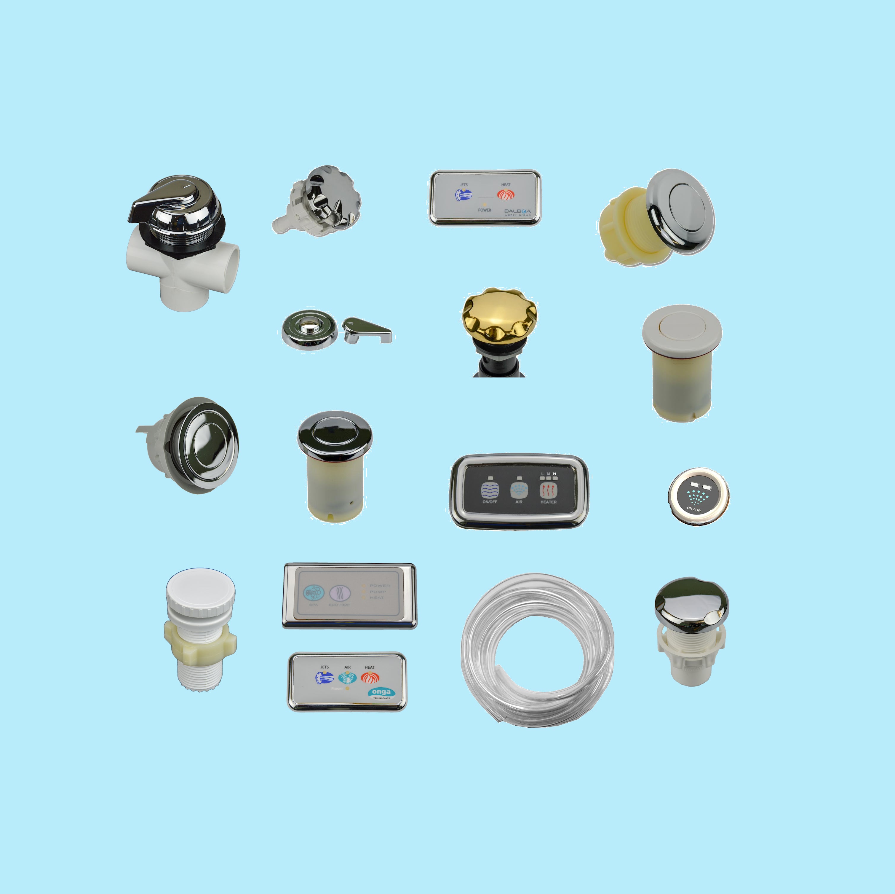 Spa Bath Air Buttons, Diverters, Air Controls