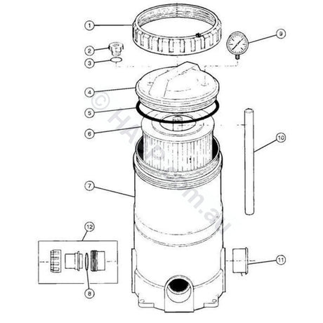 Davey CF / Monarch EcoPure Filter Lid Top - Heater and Spa Parts