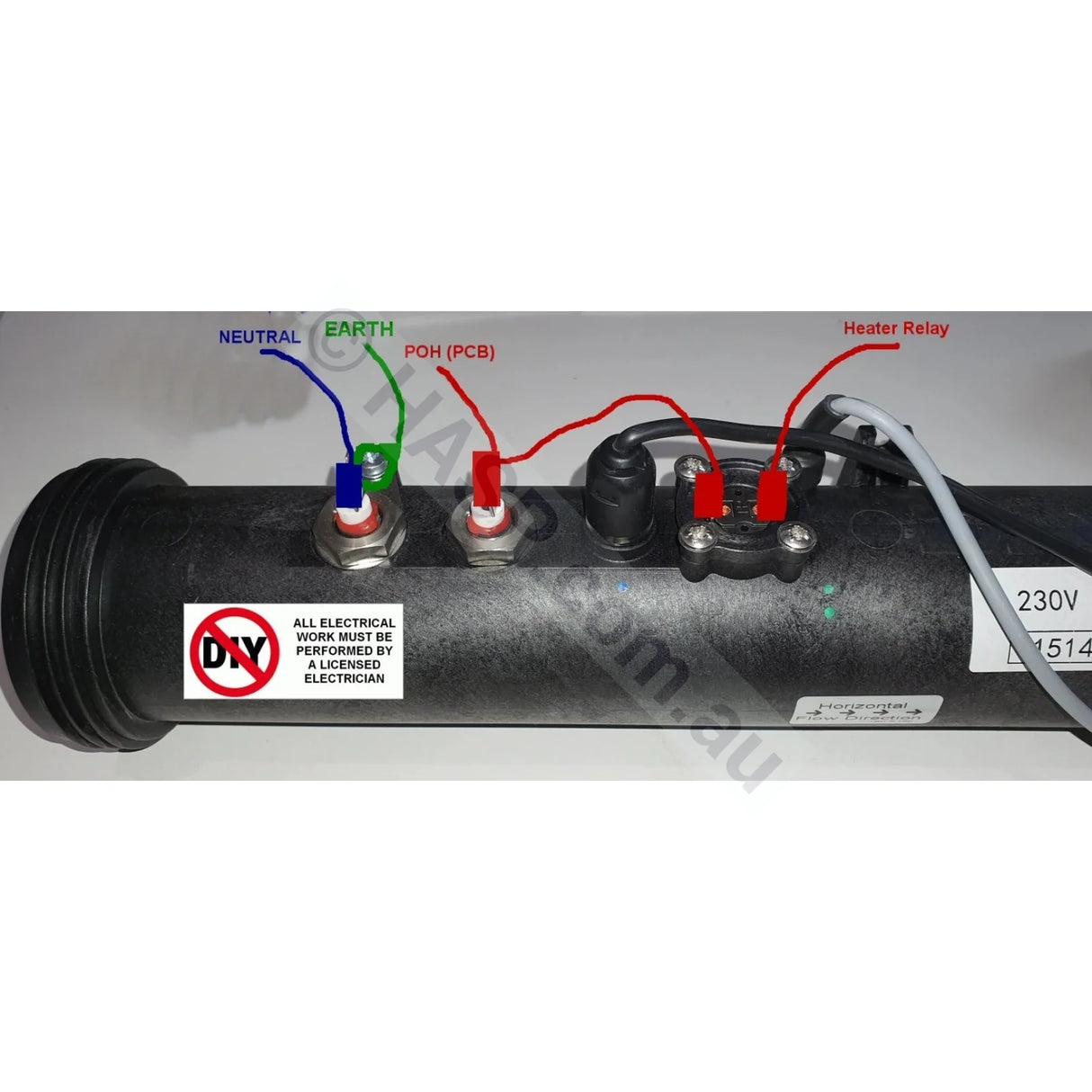 Davey Spaquip Spa Power 600/601/800 Heater Element Tube Assembly - 1.5kW/2.0kW/3.0kW- SP600 / SP601 - Heater and Spa Parts