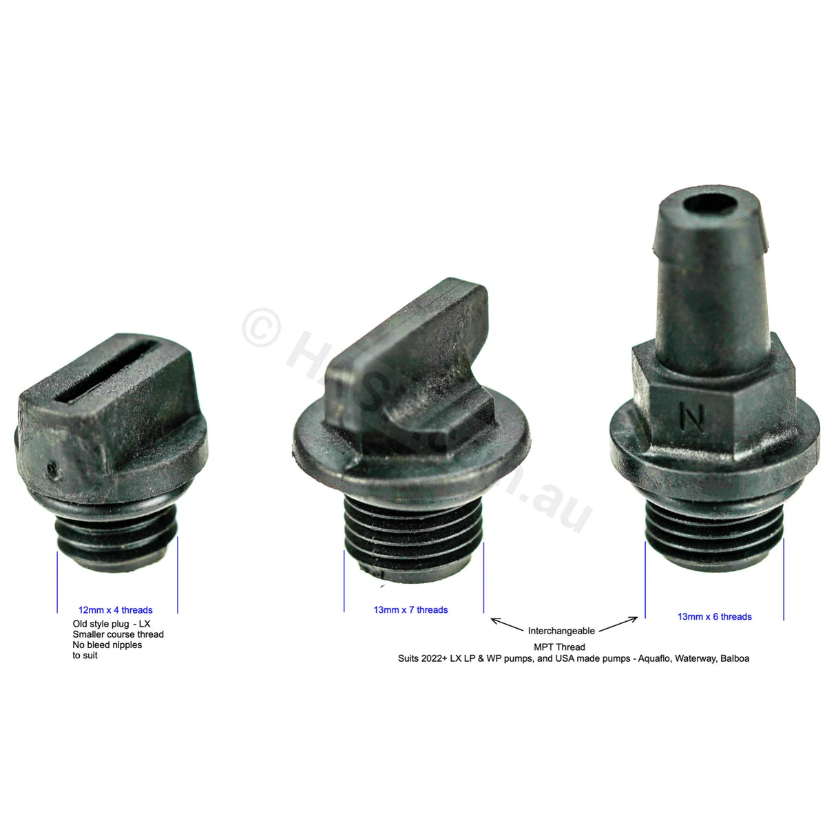 3/8’’ Barbed Air Bleed Plug and Oring for Spa Jet Booster Pumps Pool & Spa
