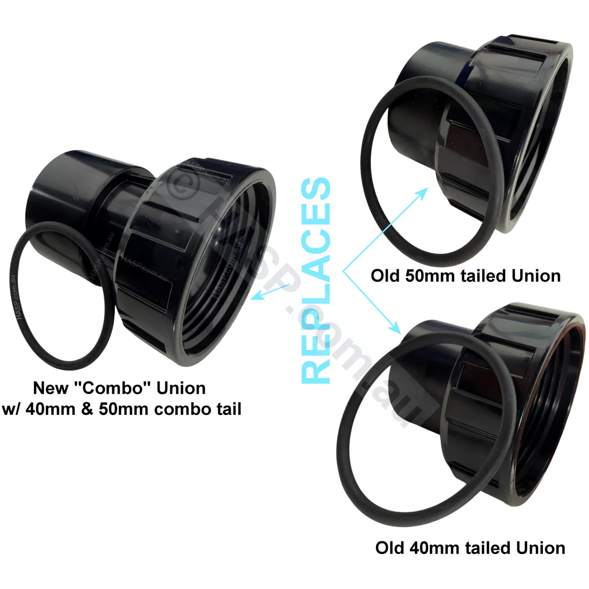 50mm & 40mm Astralpool & Hurlcon Pump Heater Chlorinator Barrel Union Nuts & Tails Plumbing & Fittings