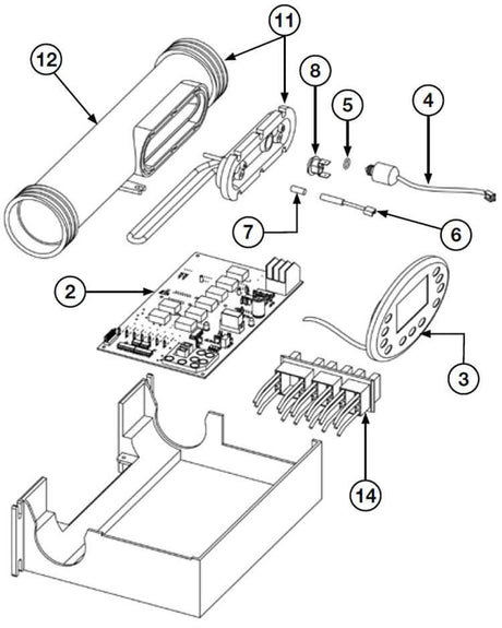 Davey Spaquip Spa Power 600/601/800 Heater Element Tube Assembly - 1.5kW/2.0kW/3.0kW- SP600 / SP601 - Heater and Spa Parts
