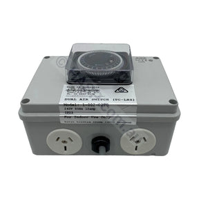 Air Switch Box Double Outlet 10amp with Time Clock