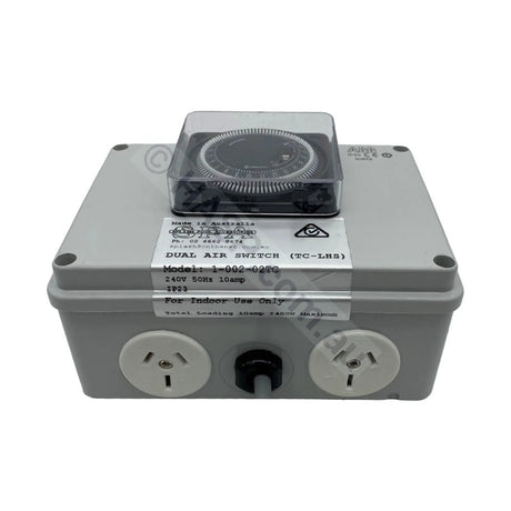 Air Switch Box Double Outlet 10amp with Time Clock