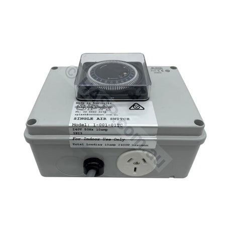 Air Switch Box Single Outlet 10amp with Time Clock