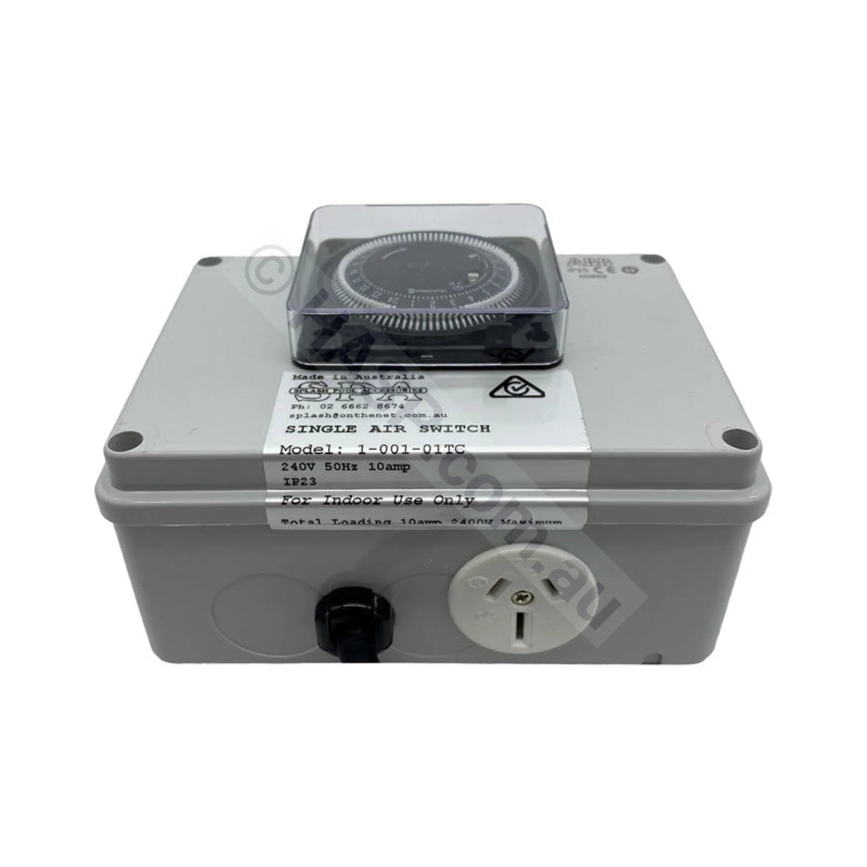 Air Switch Box Single Outlet 15amp with Time Clock