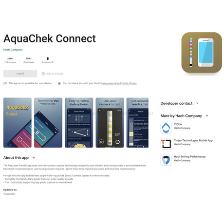Aquachek Select Connect 7 In 1 Test Strip Kit - Used With Smart Phone App