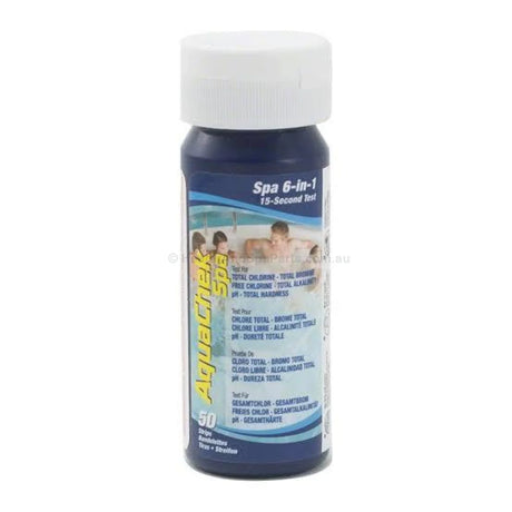 Aquachek Spa 6 in 1 Test Strips - for Spas & Pools - Bromine / Chlorine / pH / TA / TH - Heater and Spa Parts