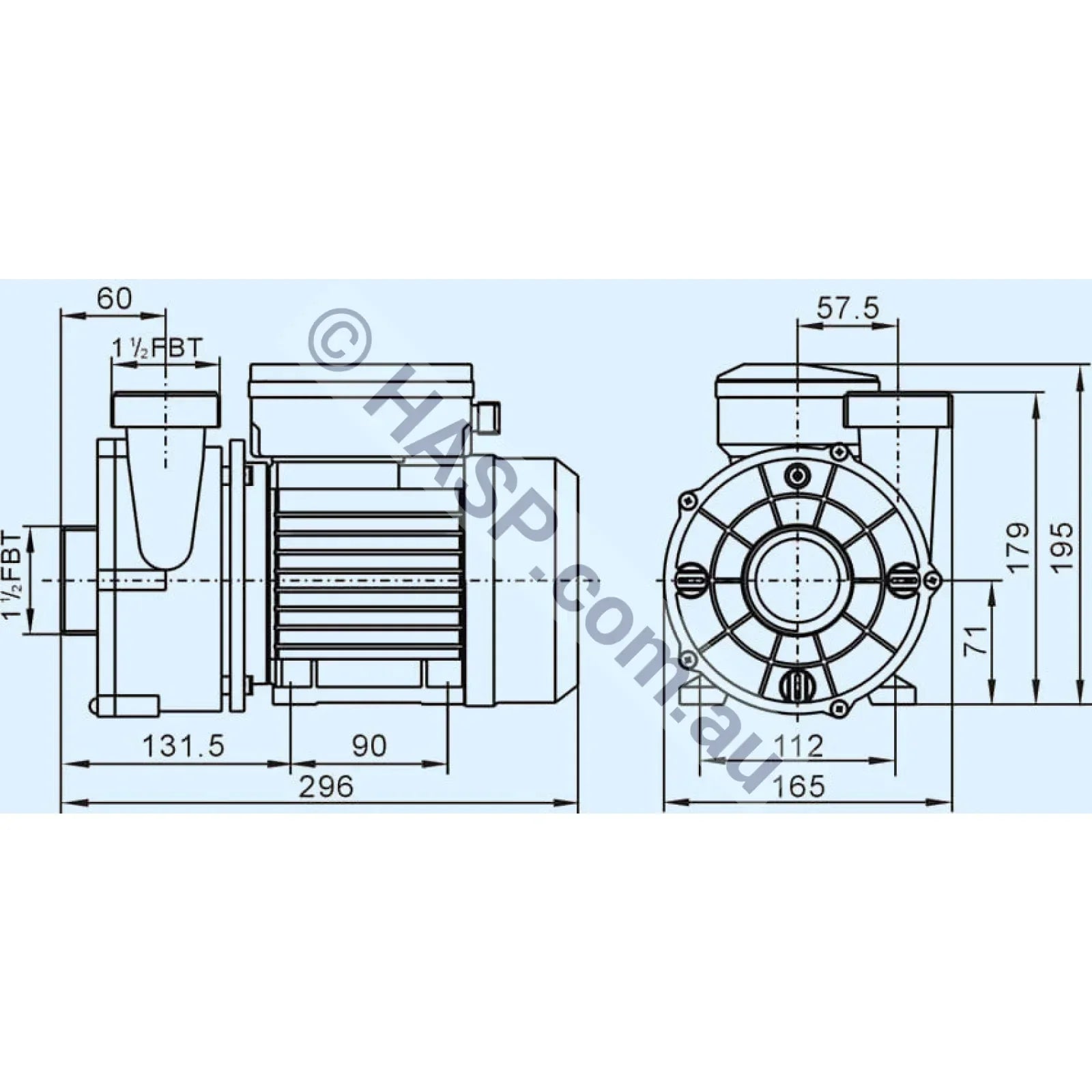 SXC35 Spa Circulation Pump - 3-Pin AU plug configuration