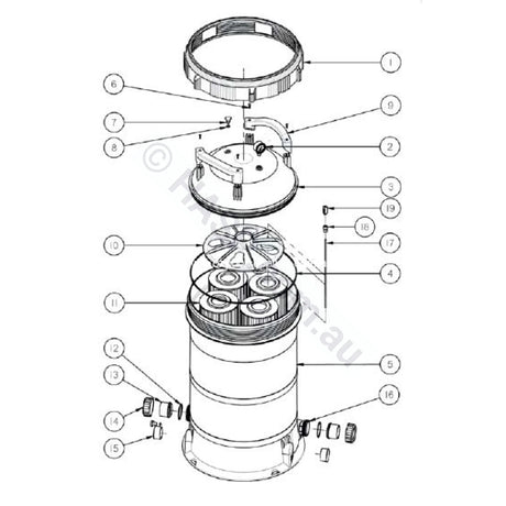 Astralpool Viron CL Filter Lid Locking Ring - Heater and Spa Parts