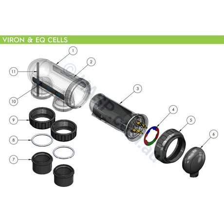 Astralpool E-Series VX Viron/Viron eQuilibrium Cell Nut 70390 - Genuine Chlorinator Spare Part