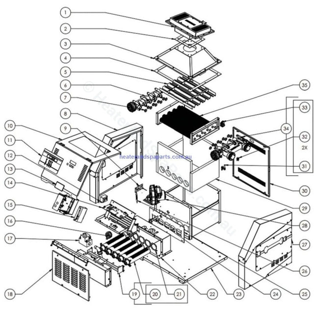 Astralpool HiNRG Gas Pool & Spa Heater Spare Parts - HiNRG 175, HiNRG 250, HiNRG 400 - Heater and Spa Parts