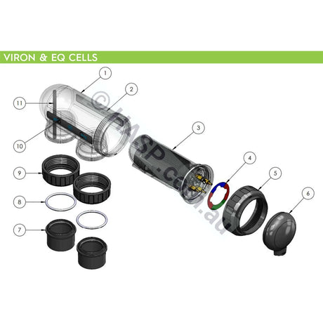 Astralpool E-Series VX Viron/Viron eQuilibrium Cell Nut 70390 - Genuine Chlorinator Spare Part