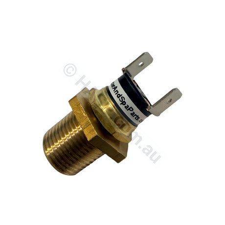 Astralpool / Hurlcon Heater Hi-Limit Switch - 52°C - Outlet - F2 Errors 52-55° Threaded w/ Brass Plug - Aftermarket gas