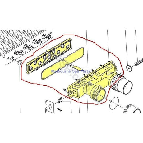 Hurlcon Astralpool MX125 thru 500 In/Out Manifold Complete - MX 125 150 200 300 400 - Heater and Spa Parts