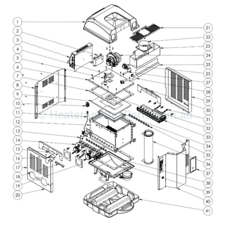 Astralpool ICI Gas Heater Spare Parts List - Heater and Spa Parts