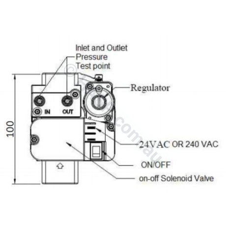 Techrite - Hurlcon Astralpool Gas Regulator Valve for HX 70, HX 120, WX Gas Heaters - Heater and Spa Parts