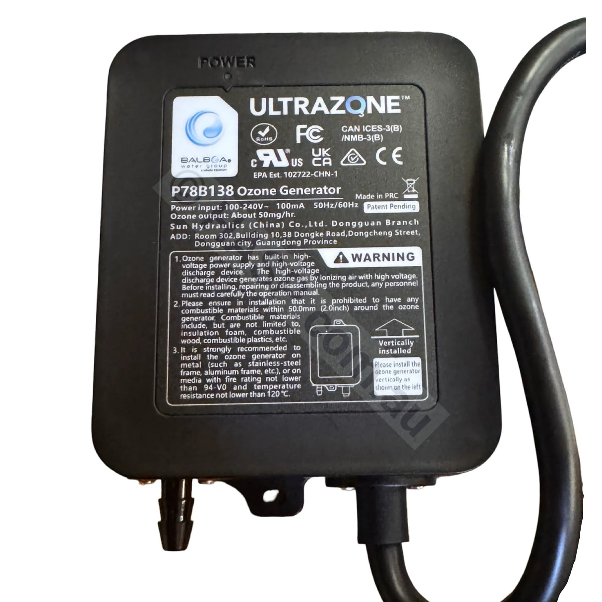 Balboa UltraZone 50mg/hr Spa CD Ozone Generator Pool & Spa