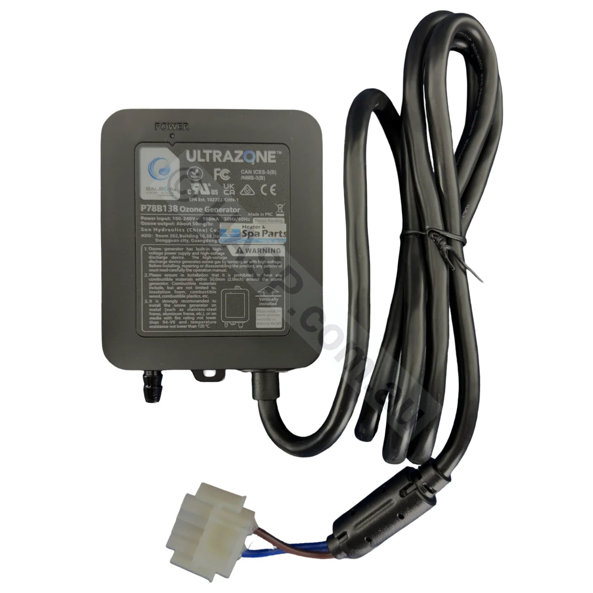 Balboa / Joyonway UltraZone 50mg/hr Spa CD Ozone Generator – Heater and ...