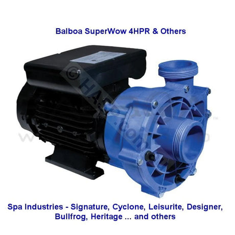 Balboa SuperWow Vico Ultimax Spa Jet Booster Pumps - UM EME 4HPR / 2HP - 1 & 2 Speed Versions - Heater and Spa Parts