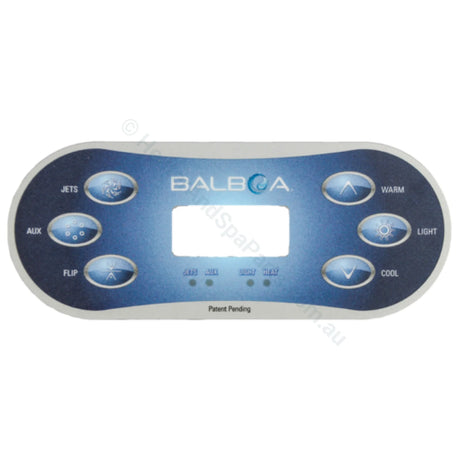 Balboa TP600 Touchpad Overlay Sticker Decals - 6 button - Heater and Spa Parts