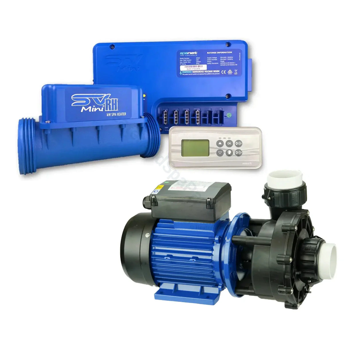 Basic Spa Retrofit Kit - 1 Or 2 Pump System Spanet Mini Modular 2.0Hp 2-Speed (Spatex Pump) / 1.5Kw