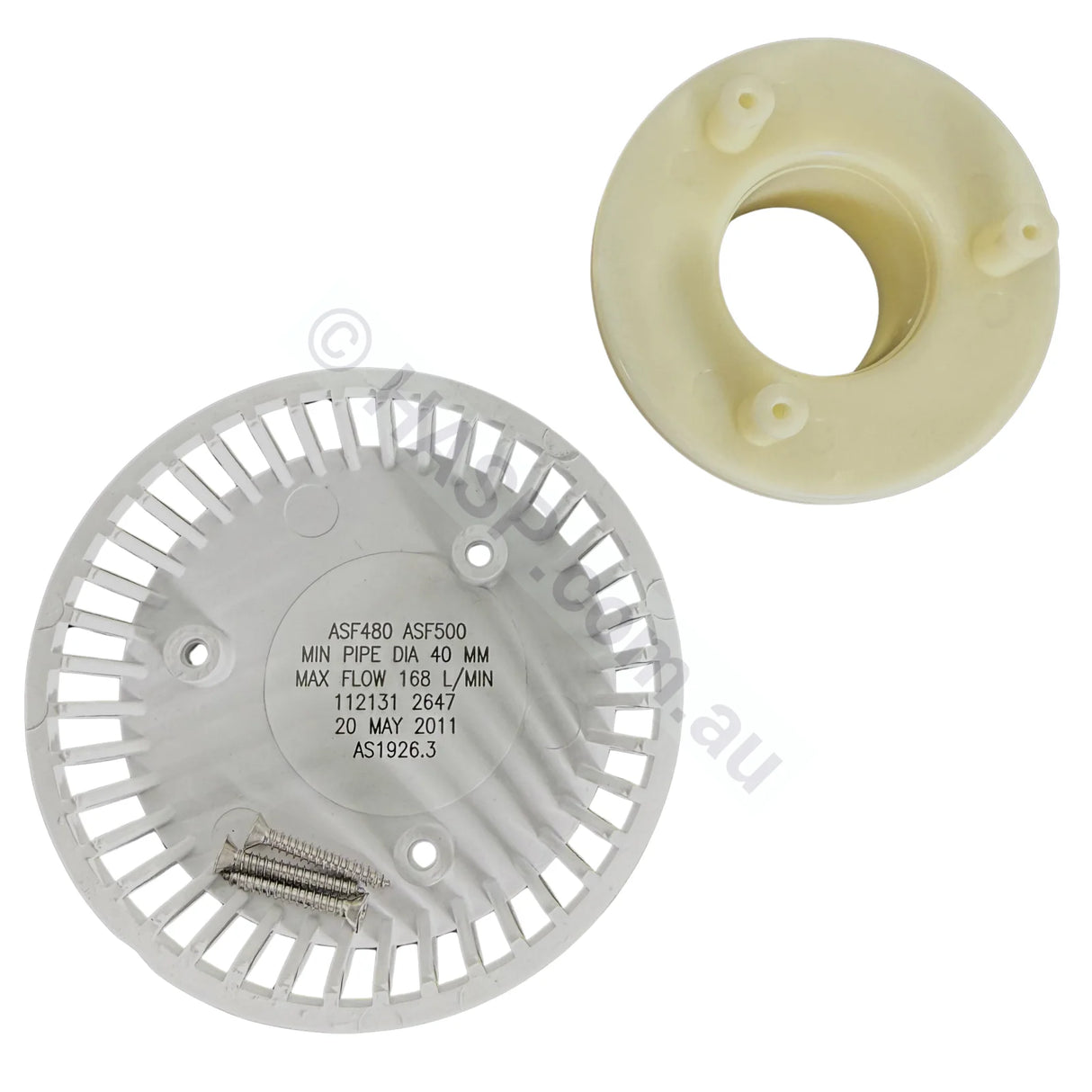 Bath & Pool Suction - Universal 3 Screw - S&P Supa Spa - w/ 40mm male thread