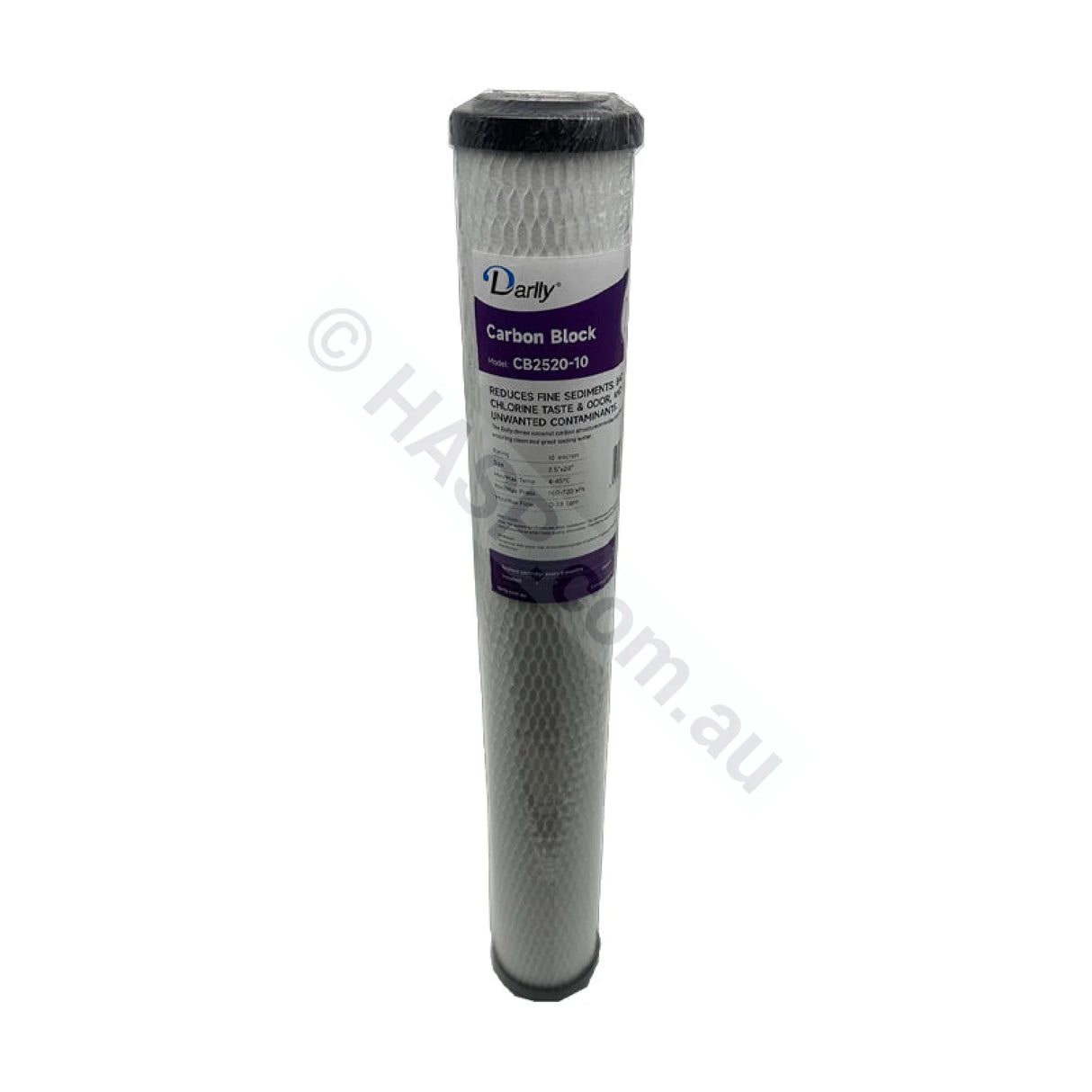 Carbon Block water filter cartridge, 10 micron, 2.5" x 20" Slimline (FC-CB2520-10)