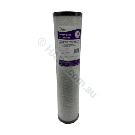 Carbon Block water filter cartridge, 10 micron, 4.5" x 20" Big Blue (FC-CB4520-10)