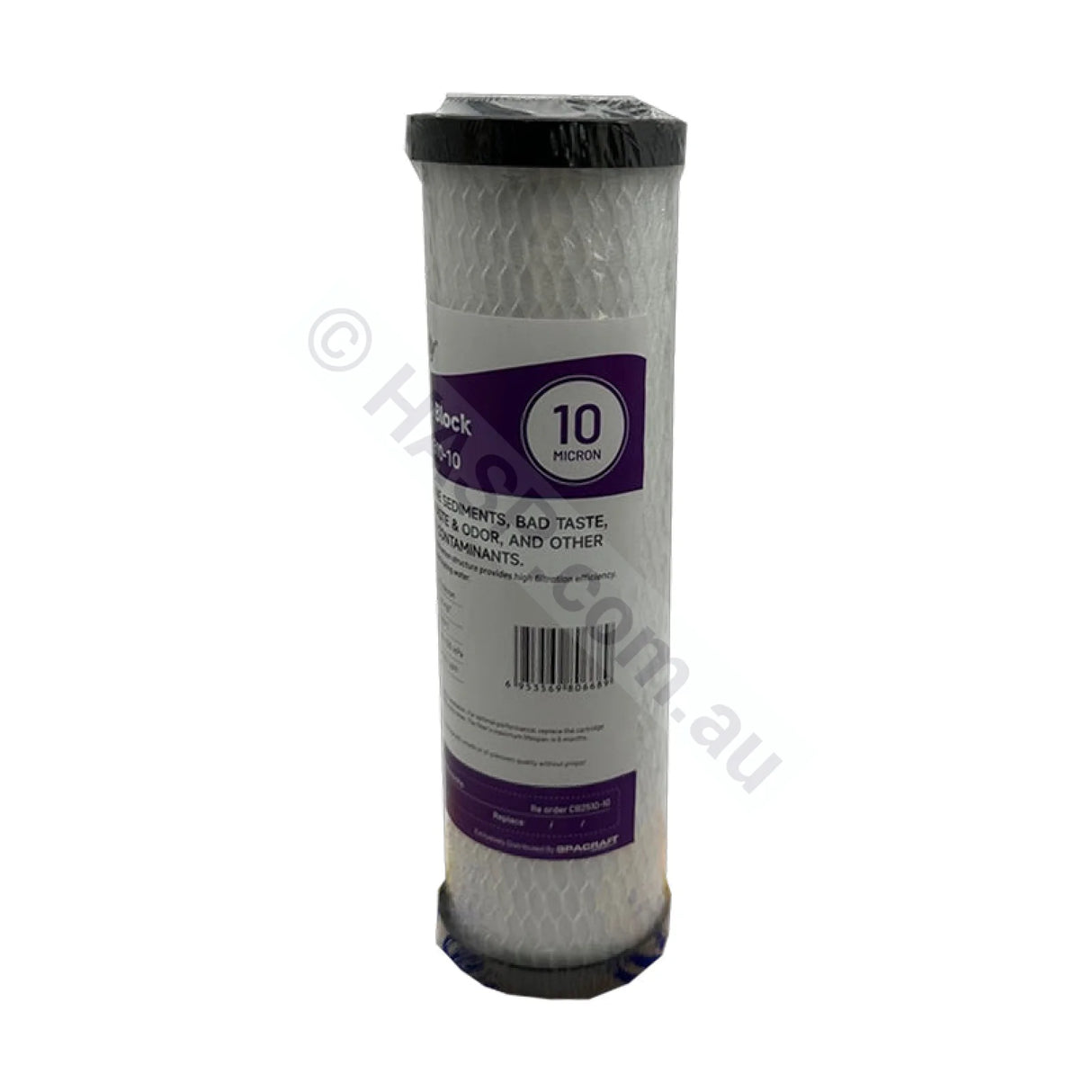 Carbon Block water filter cartridge, 10 micron, 2.5" x 10" Slimline (FC-CB2510-10) - alternate view