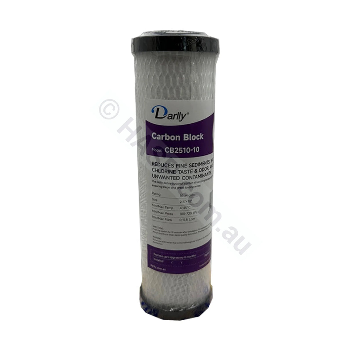 Carbon Block water filter cartridge, 10 micron, 2.5" x 10" Slimline (FC-CB2510-10)
