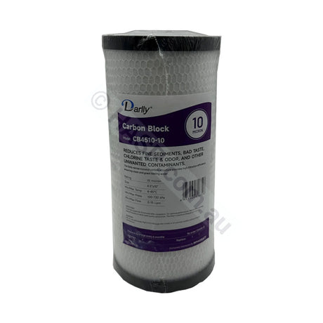 Carbon Block water filter cartridge, 10 micron, 4.5" x 10" Big Blue (FC-CB4510-10)