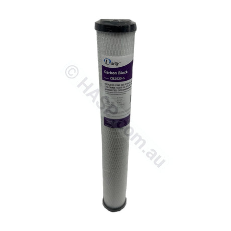 Carbon Block water filter cartridge, 5 micron, 2.5" x 20" Slimline (FC-CB2520-5)