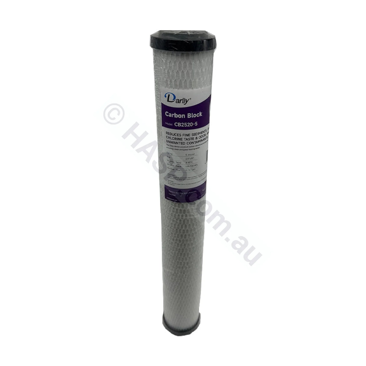 Carbon Block water filter cartridge, 5 micron, 2.5" x 20" Slimline (FC-CB2520-5)