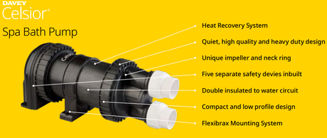 Davey Celsior Spa Bath Pumps - C270 Series - Supercedes XS250 XS300 / HB HD - 1.25HP - Heater and Spa Parts