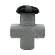 CMP 2’’ 3 Way Diverter Valve w/o Wall Fitting (Crown Handle Textured) - Graphite Gray/Silver