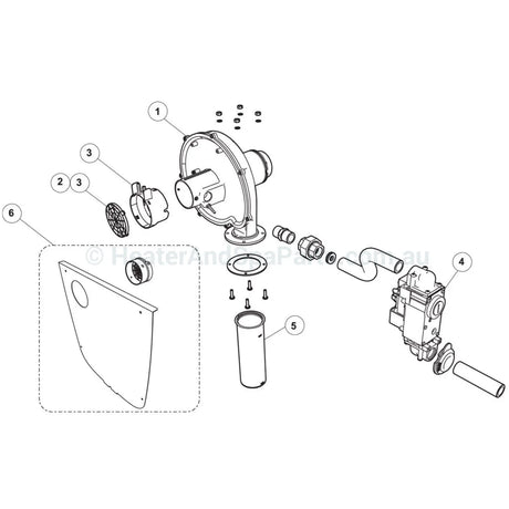 Combustion Fan & Gas Valve Parts - Zodiac Jxi Heater