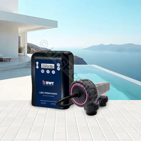 BWT LSC salt water chlorinator control box with cell and housing