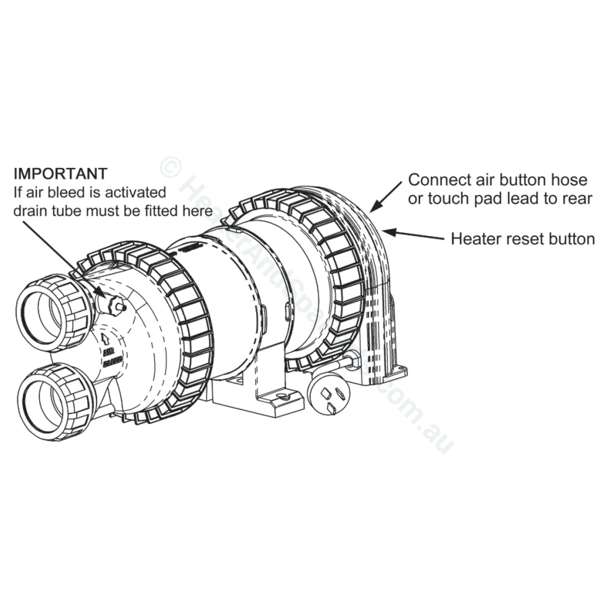 Davey Celsior Spa Bath Pumps - C200 Series - Replaces XS200 - 1HP - Heater and Spa Parts