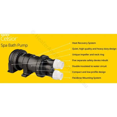 Davey Celsior Spa Bath Pumps - C200 Series - Replaces XS200 - 1HP - Heater and Spa Parts