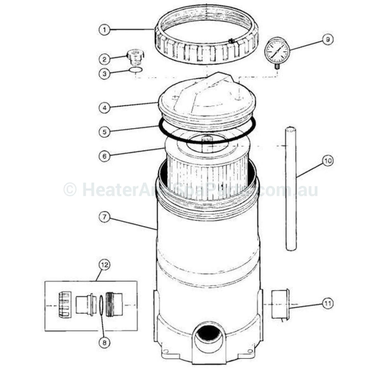 Davey CF / Monarch EcoPure Filter Lid O-Ring Seal - Heater and Spa Parts