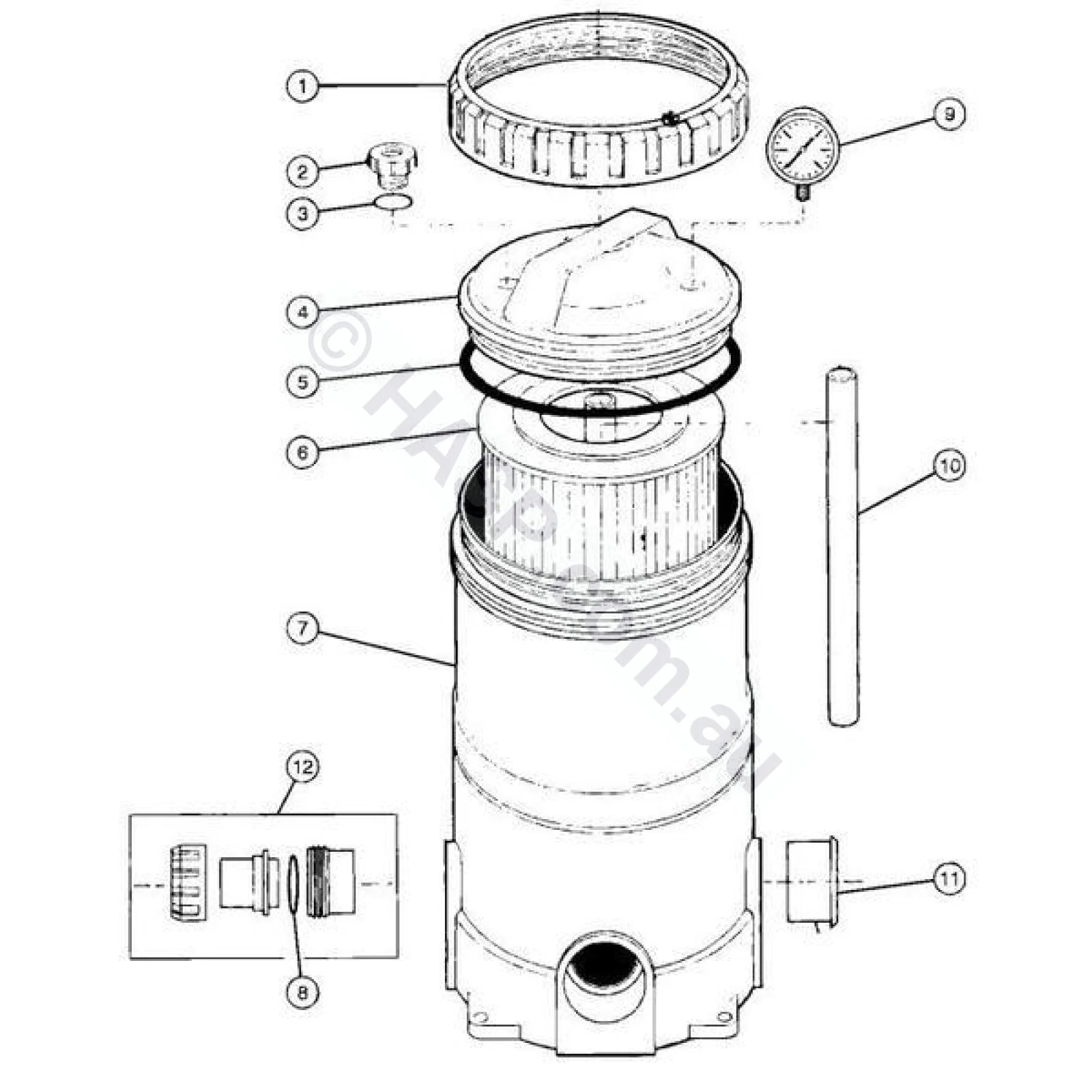 Davey CF / Monarch EcoPure Filter Lid O-Ring Seal - Heater and Spa Parts