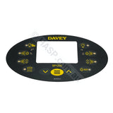Davey Spa-Quip Sp1200 Overlay - Oval Touchpad Control Sticker Spa Power 1200