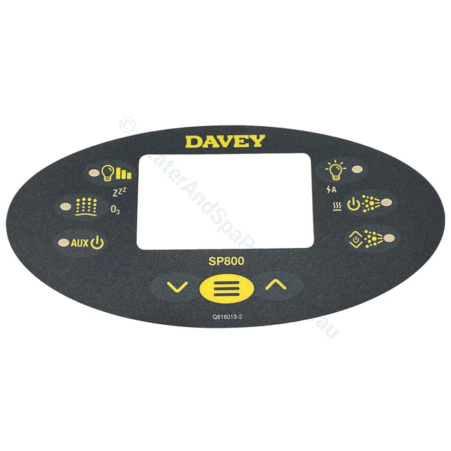 Davey Spa-Quip Sp800 Overlay - Oval Touchpad Control Sticker Spa Power 800