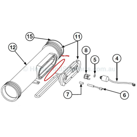 Davey SpaQuip Heater Element 'Boss' O-ring for Old-Style Heater Tubes - Pre 2015 - Heater and Spa Parts