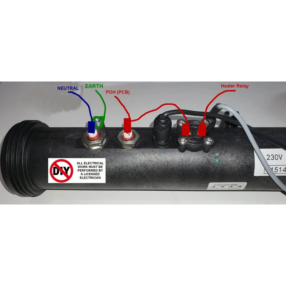 Davey Spaquip Spa Power 600/601/800 Heater Element Tube Assembly - 1.5kW/2.0kW/3.0kW- SP600 / SP601 - Heater and Spa Parts