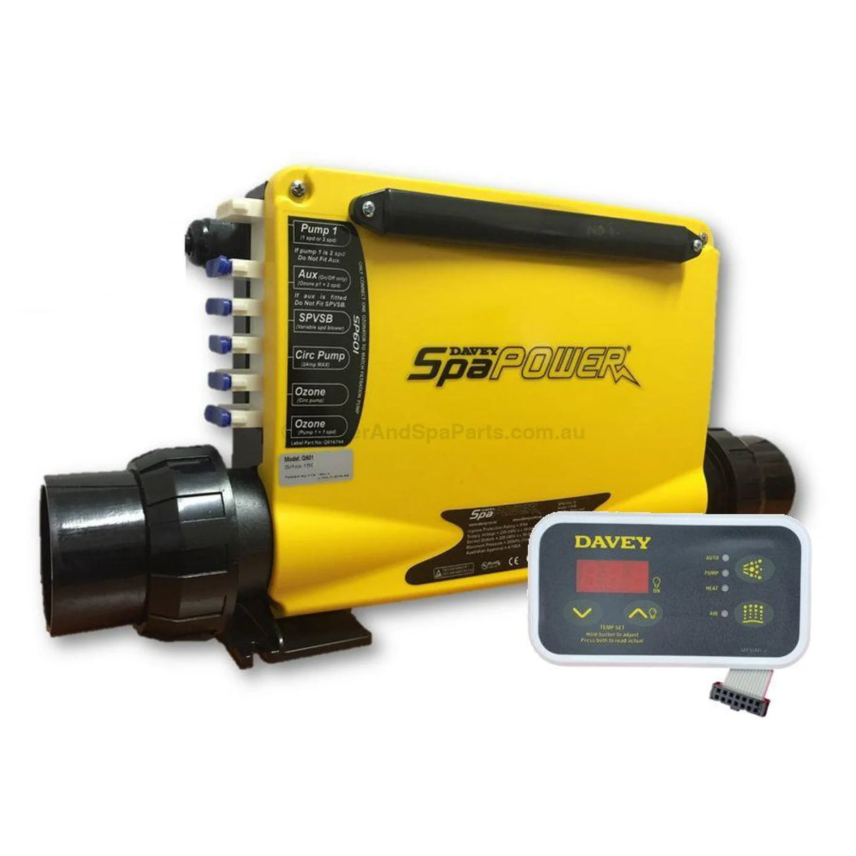 Davey Spaquip Spapower Sp 601 Spa Control System - W/ Timer Or Without Standard No / 1.5Kw Heater