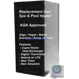 Dega Degas Gas Spa Heater Replacement System - Dega 100mJ 200mJ Spa Heaters - Heater and Spa Parts