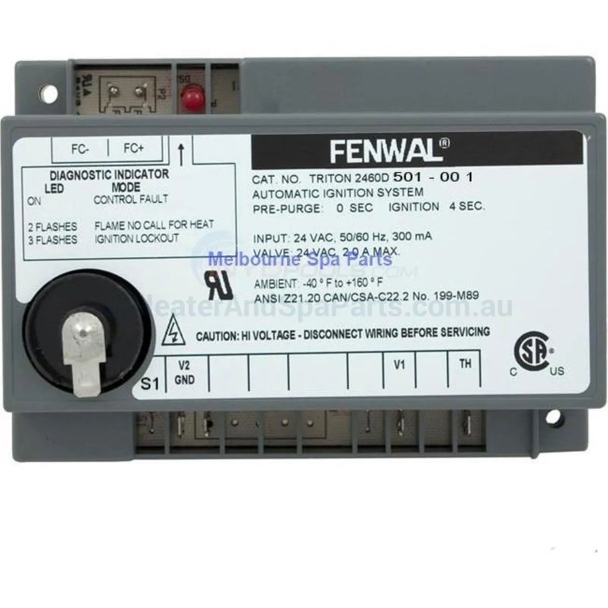 DSI Fenwal Ignition Module for Hurlcon / Astralpool HX 70 HX 120 and WX series Gas Heaters - Heater and Spa Parts